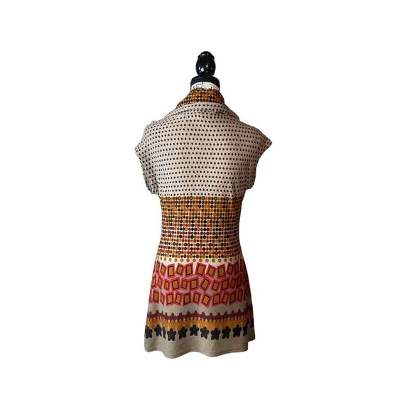136 - Axyeh Anthropologie Gray Geometric Dress, size Medium - Picture 2 of 4